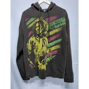 ZION ROOTSWEAR Bob Marley Graphic Print Hoodie Brown Knit Size 2X